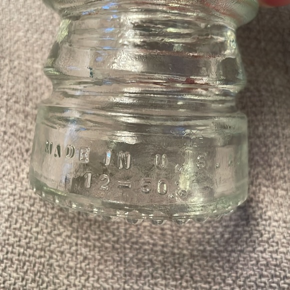 Vintage Set of 2 Hemingray Clear Glass Insulator Conductors - Picture 4 of 10